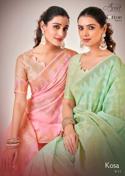 Kosa Vol 11 By Aura Fancy Cotton Saree Collection